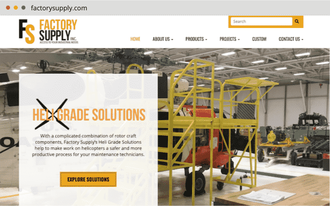 Manufacturing website design for Factory Supply