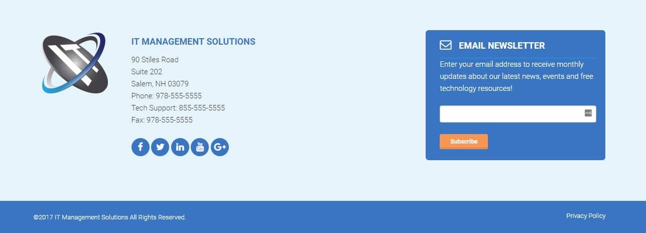 Social Media Links in Your Footer
