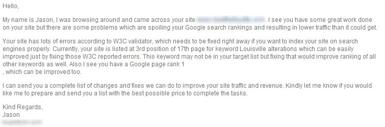 seo spam example