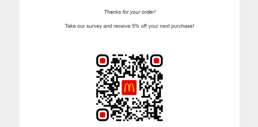 McDonalds survey QR code