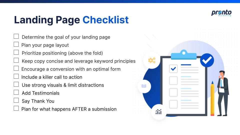 landing page checklist