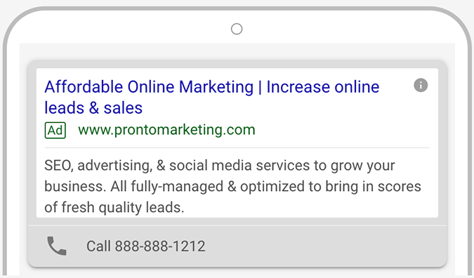 adwords click to call