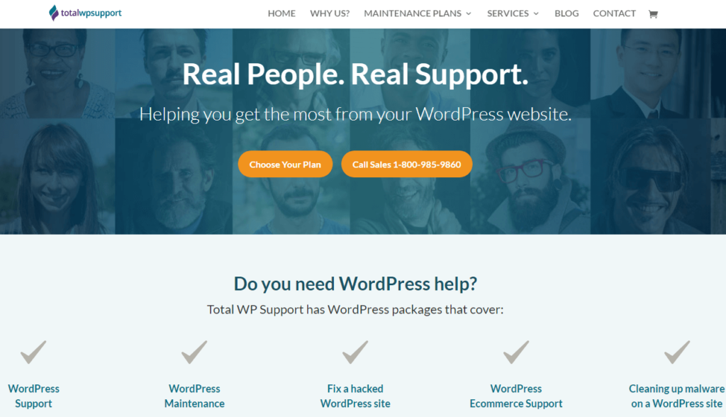 Total WP Support homepage banner