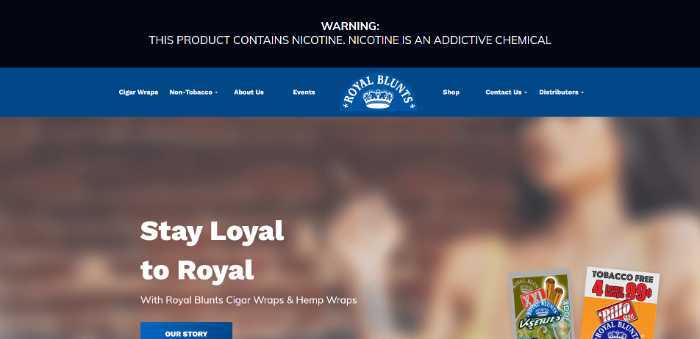 Royal Blunts homepage