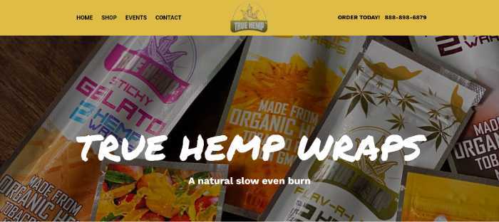 True Hemp Wraps homepage