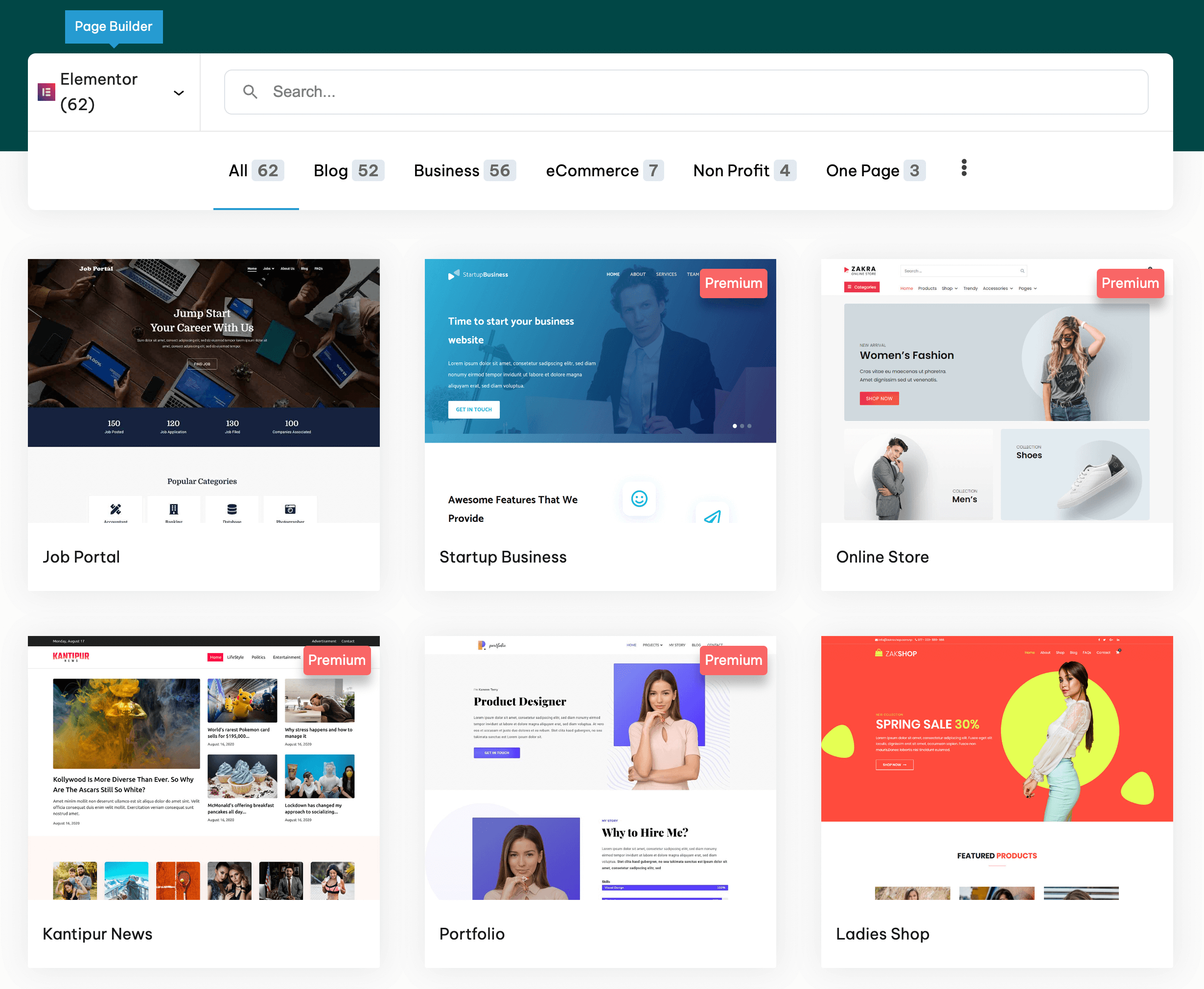 Zakra Elementor Templates