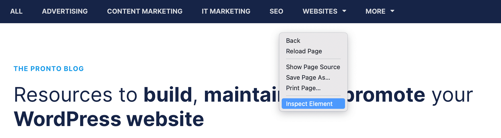 accessing inspect element