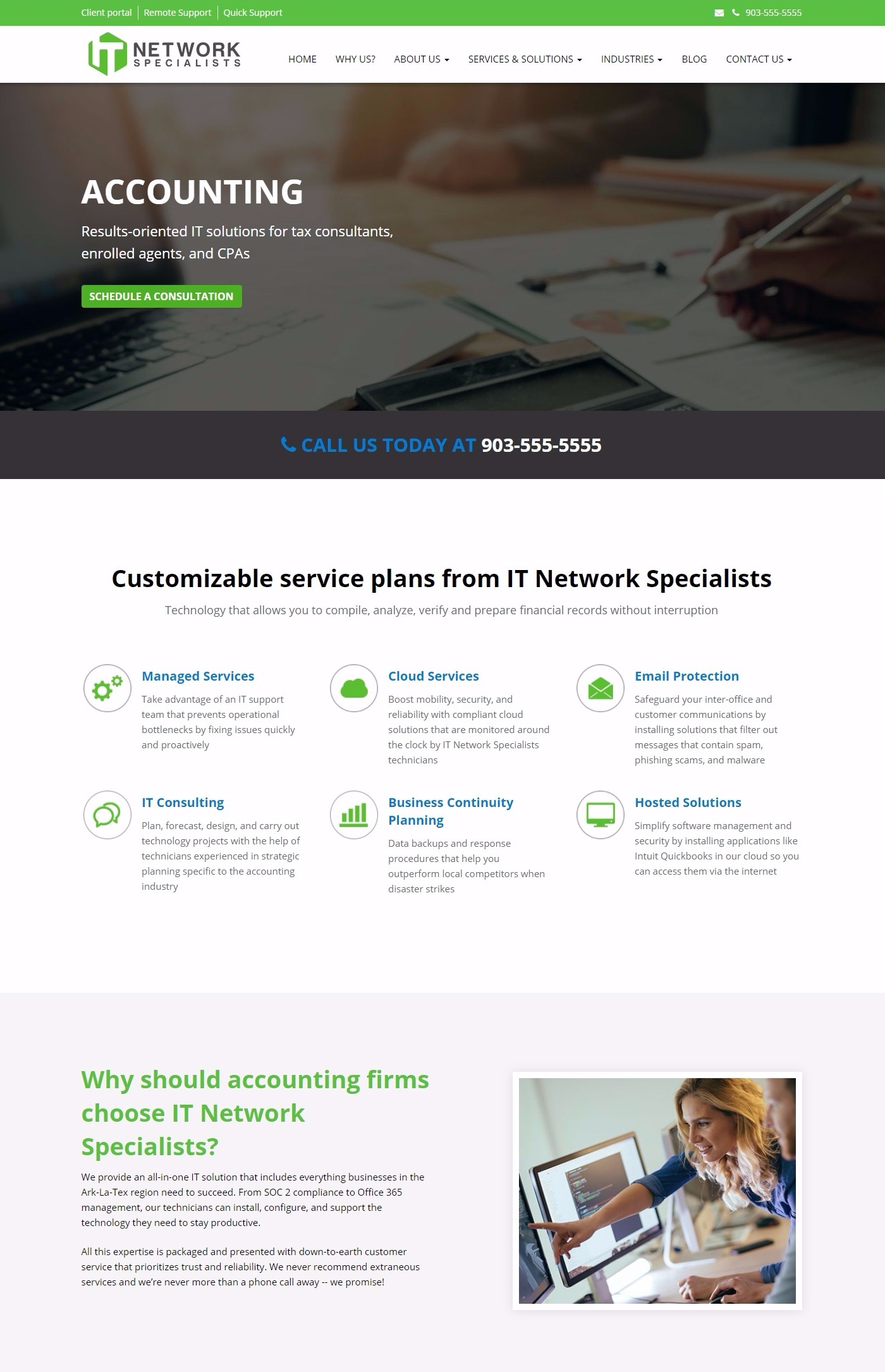 website Industries Served Pages