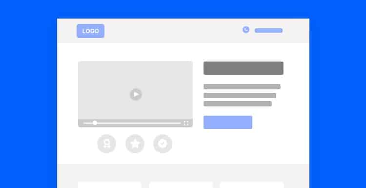 typical landing page wireframe