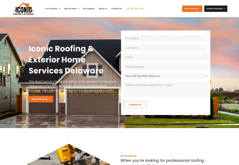 iconic roofing exteriors website