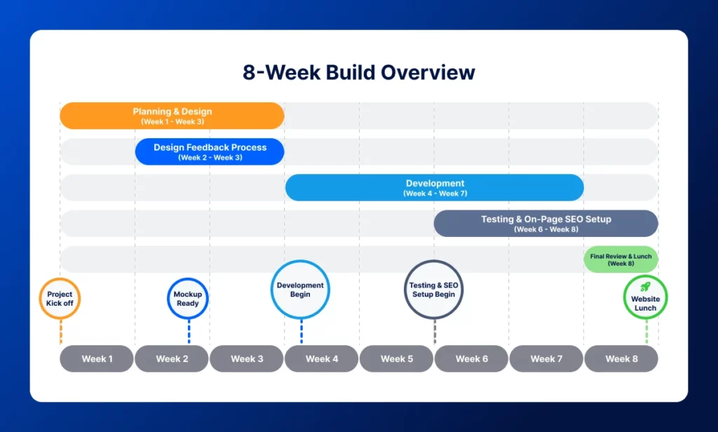 8 week website build timeline overview