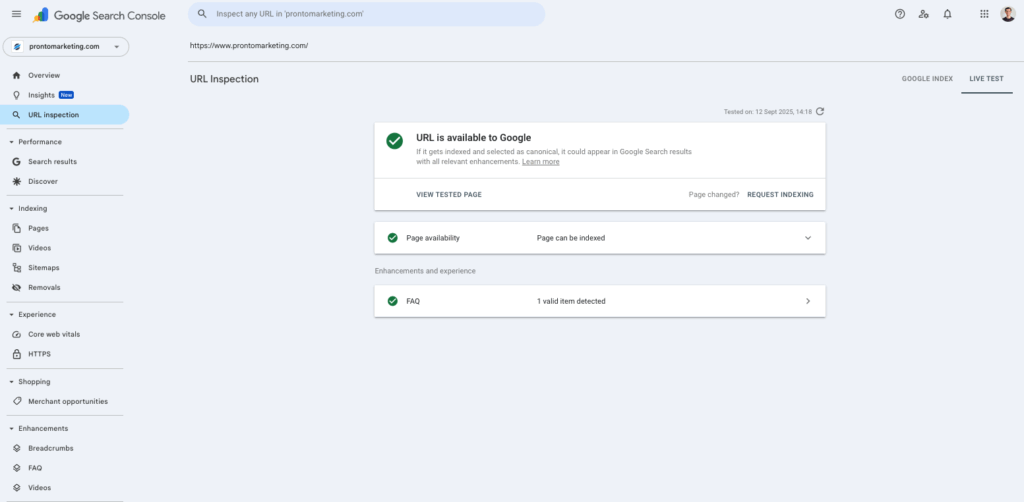 check faq validity in gsc